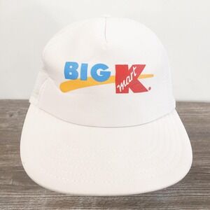 Vintage Big Kmart Hat Cap Trucker Snap Back One Size White Mesh Mens Adjustable
